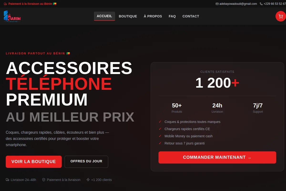 Aperçu du site Karim Accessoires