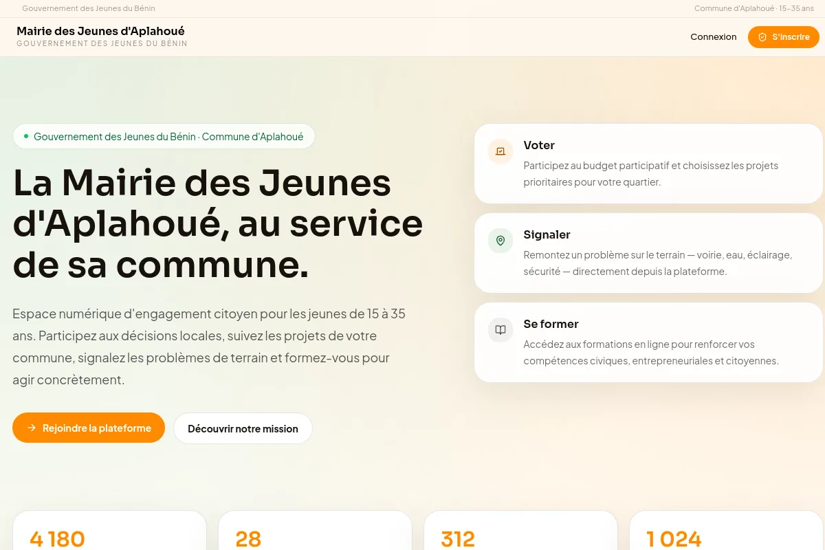 Aperçu du site Mairie des Jeunes