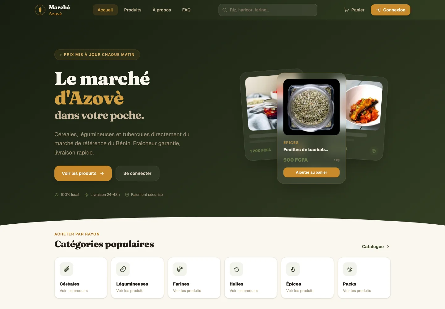 Aperçu du site Marché Azovè